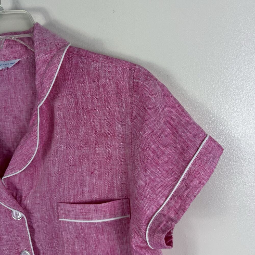 The Company Store Pajama Set Loungewear Short Sleeve Pink Size M - Picture 2 of 6